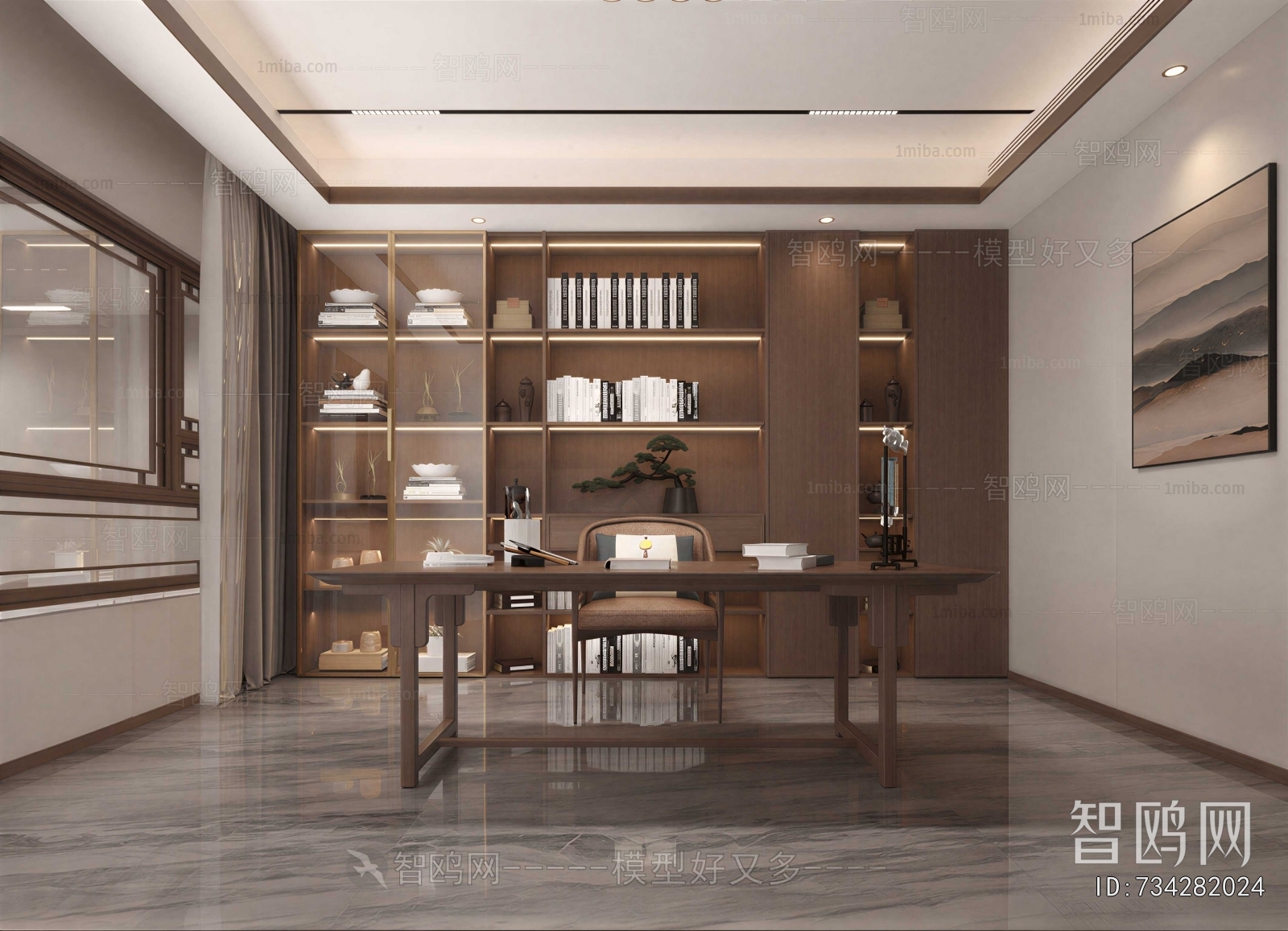 New Chinese Style Study Space