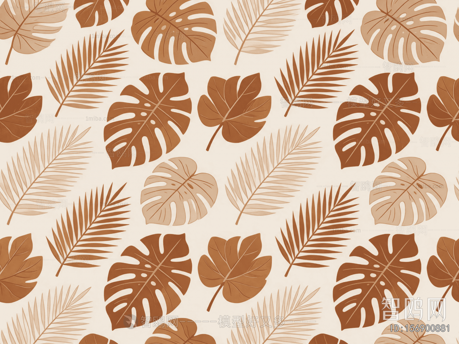 Animal And Plant Pattern Wallpaper
