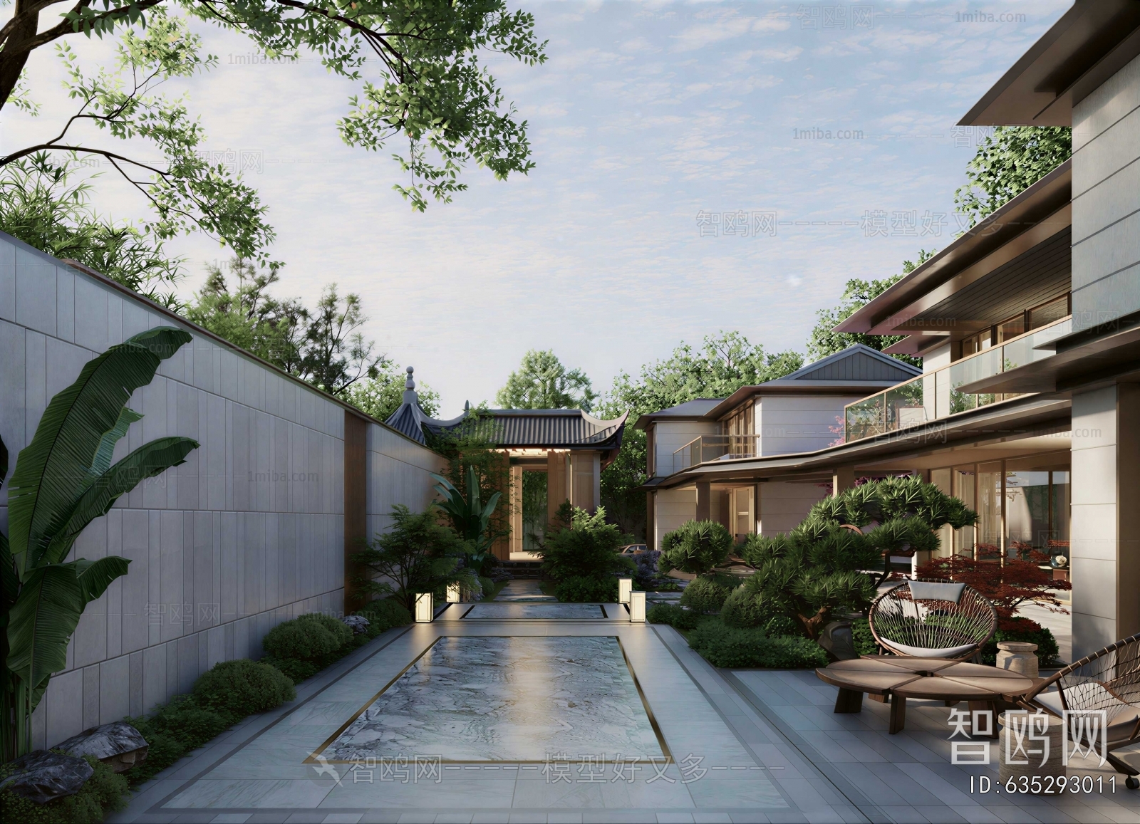 New Chinese Style Courtyard/landscape