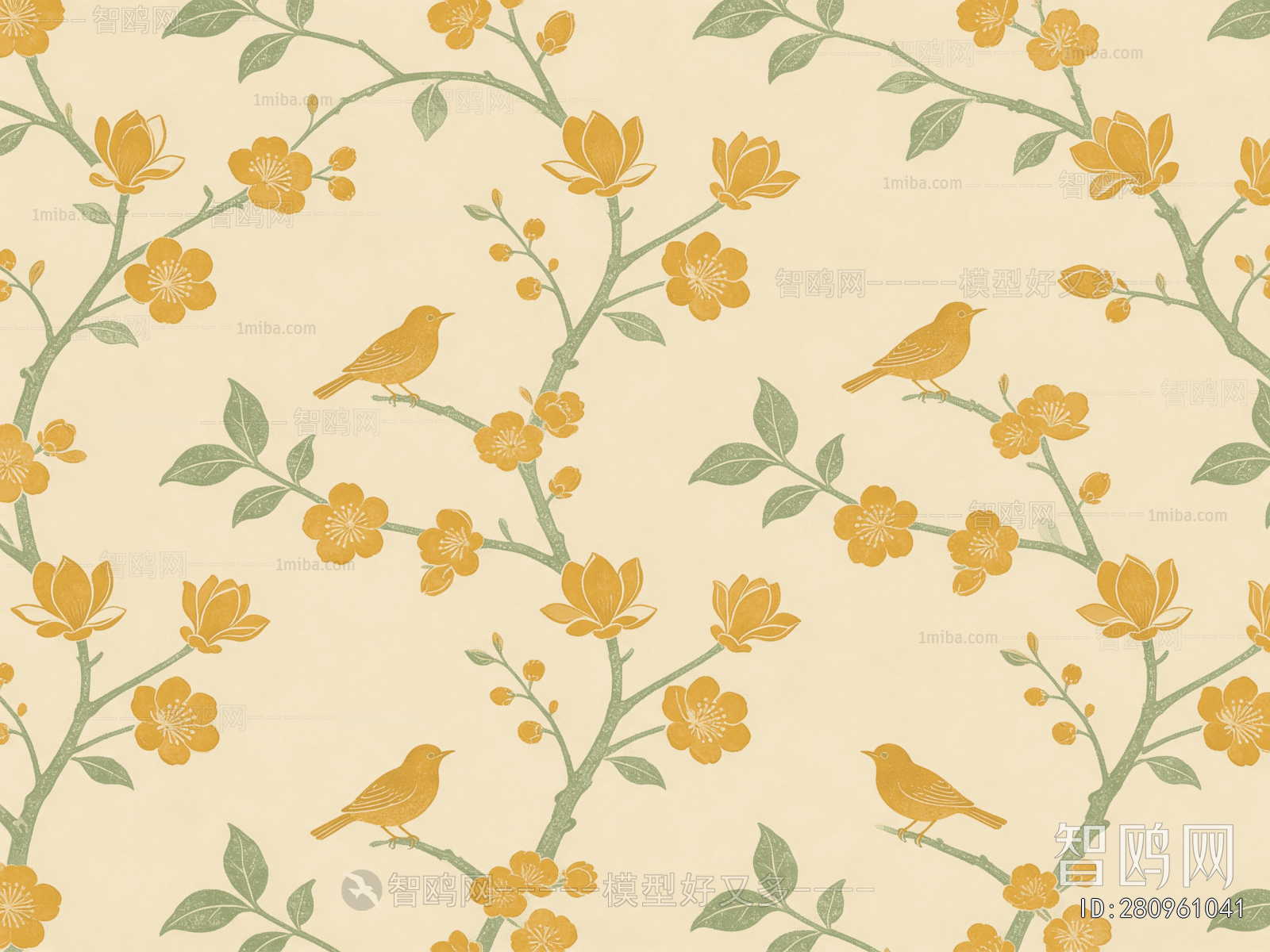 Animal And Plant Pattern Wallpaper