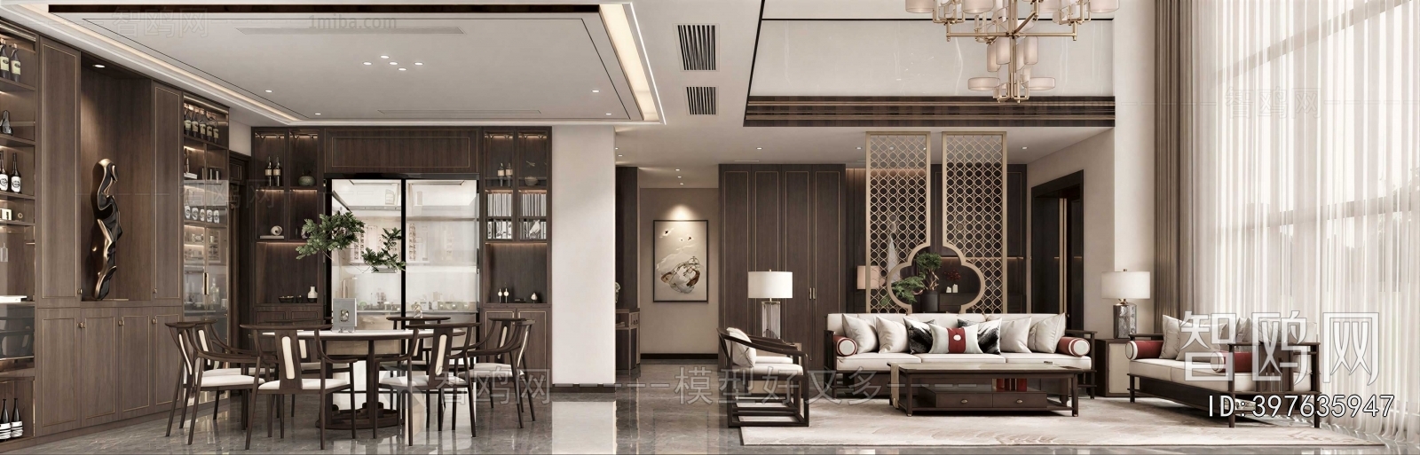 New Chinese Style A Living Room