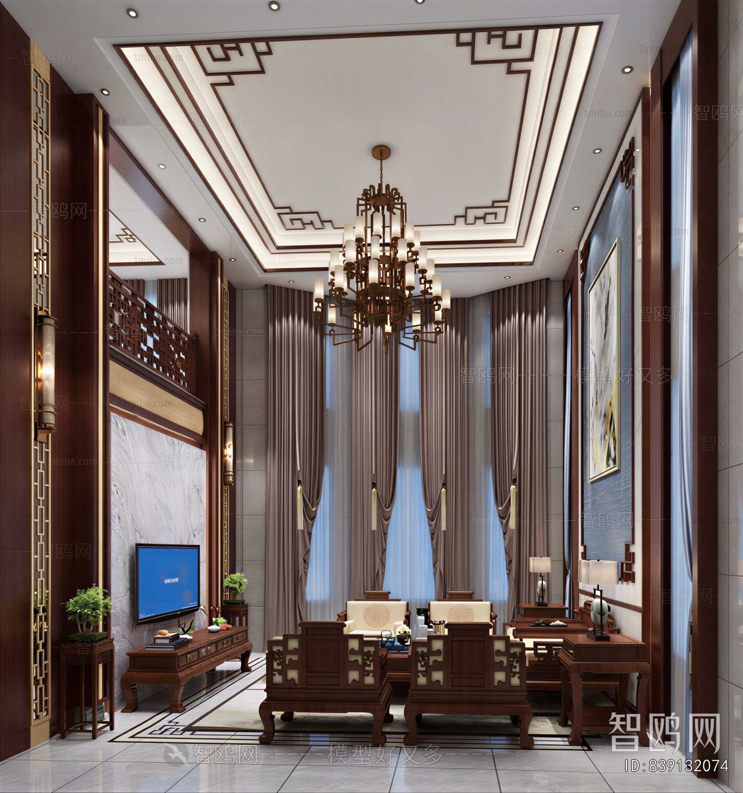 New Chinese Style A Living Room