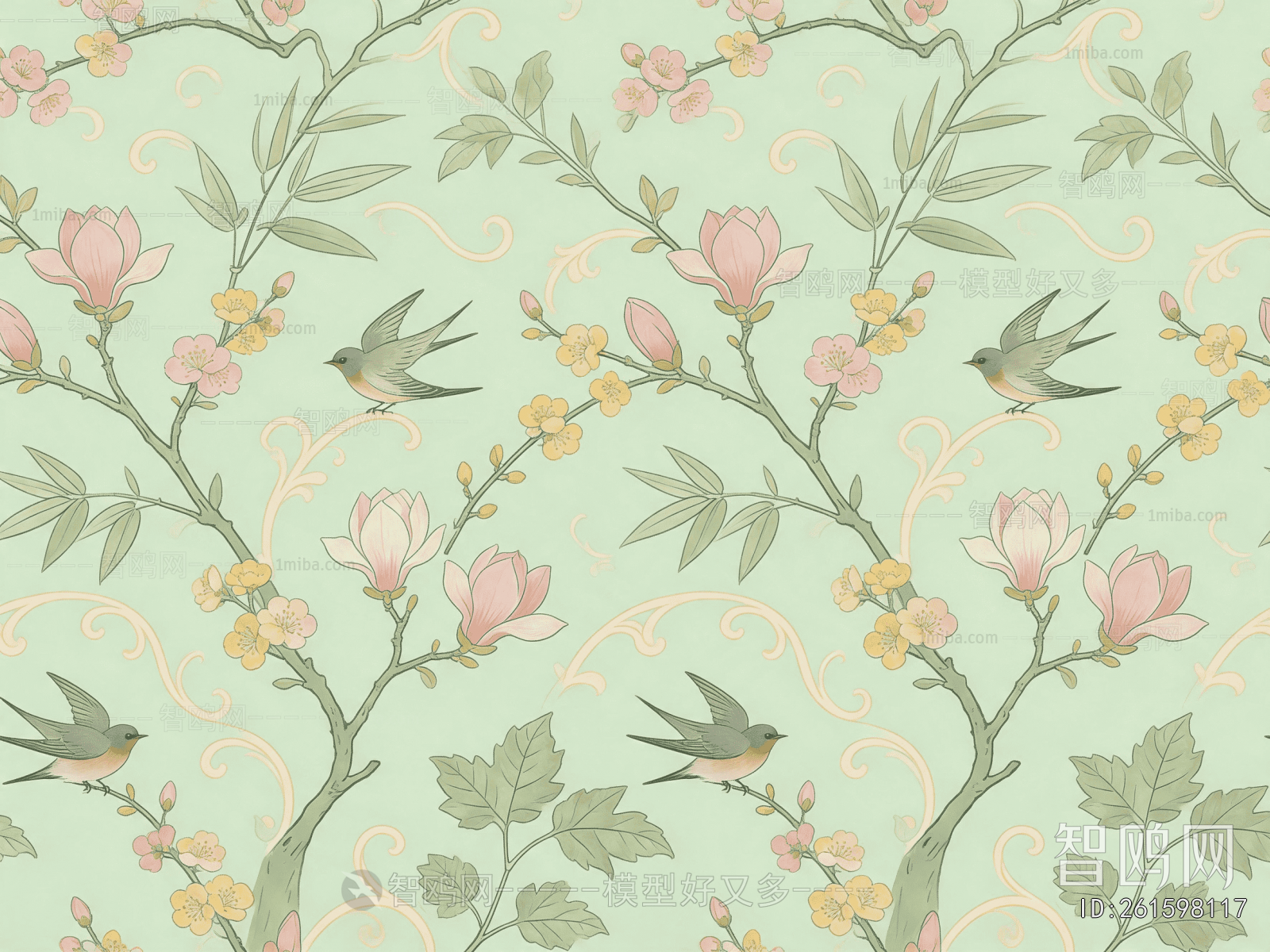 Animal And Plant Pattern Wallpaper