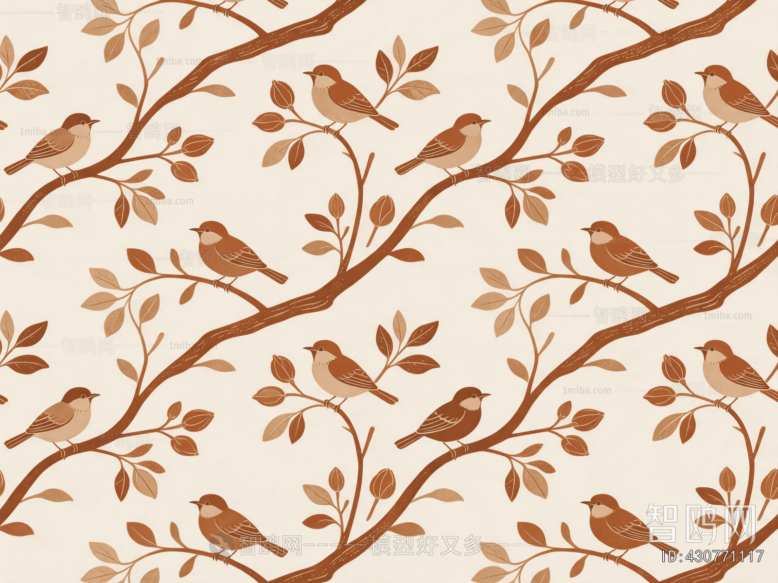 Animal And Plant Pattern Wallpaper