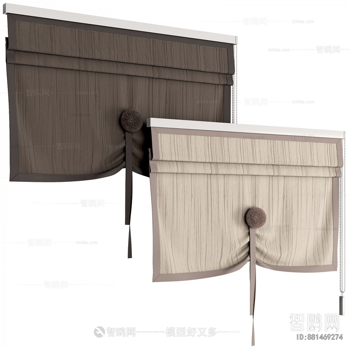 New Chinese Style Roman Curtain