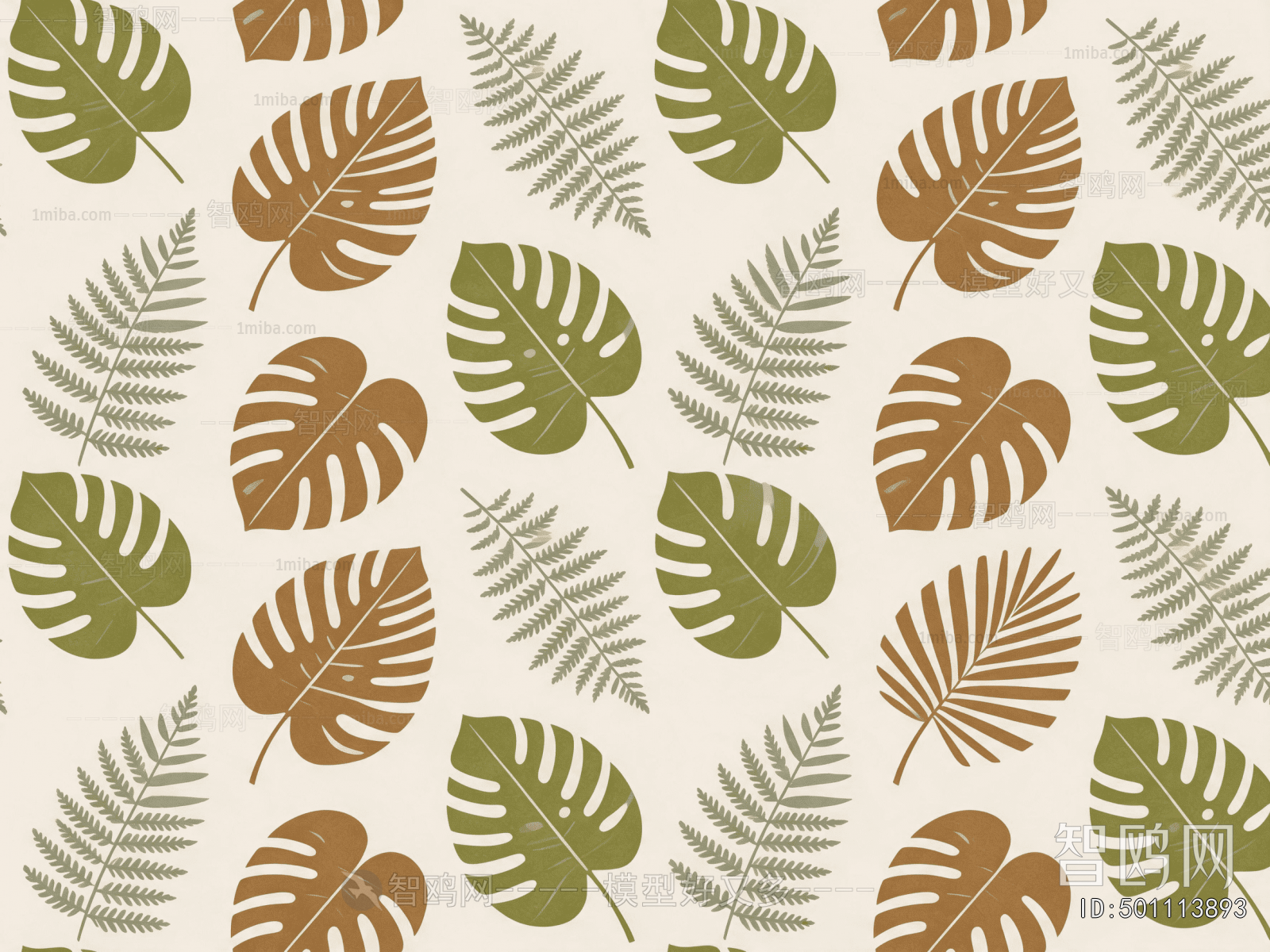 Animal And Plant Pattern Wallpaper
