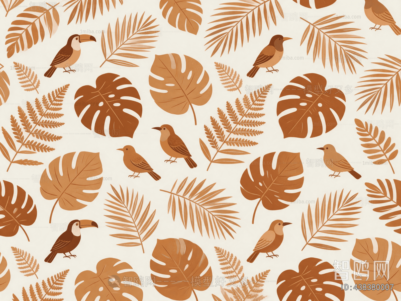 Animal And Plant Pattern Wallpaper
