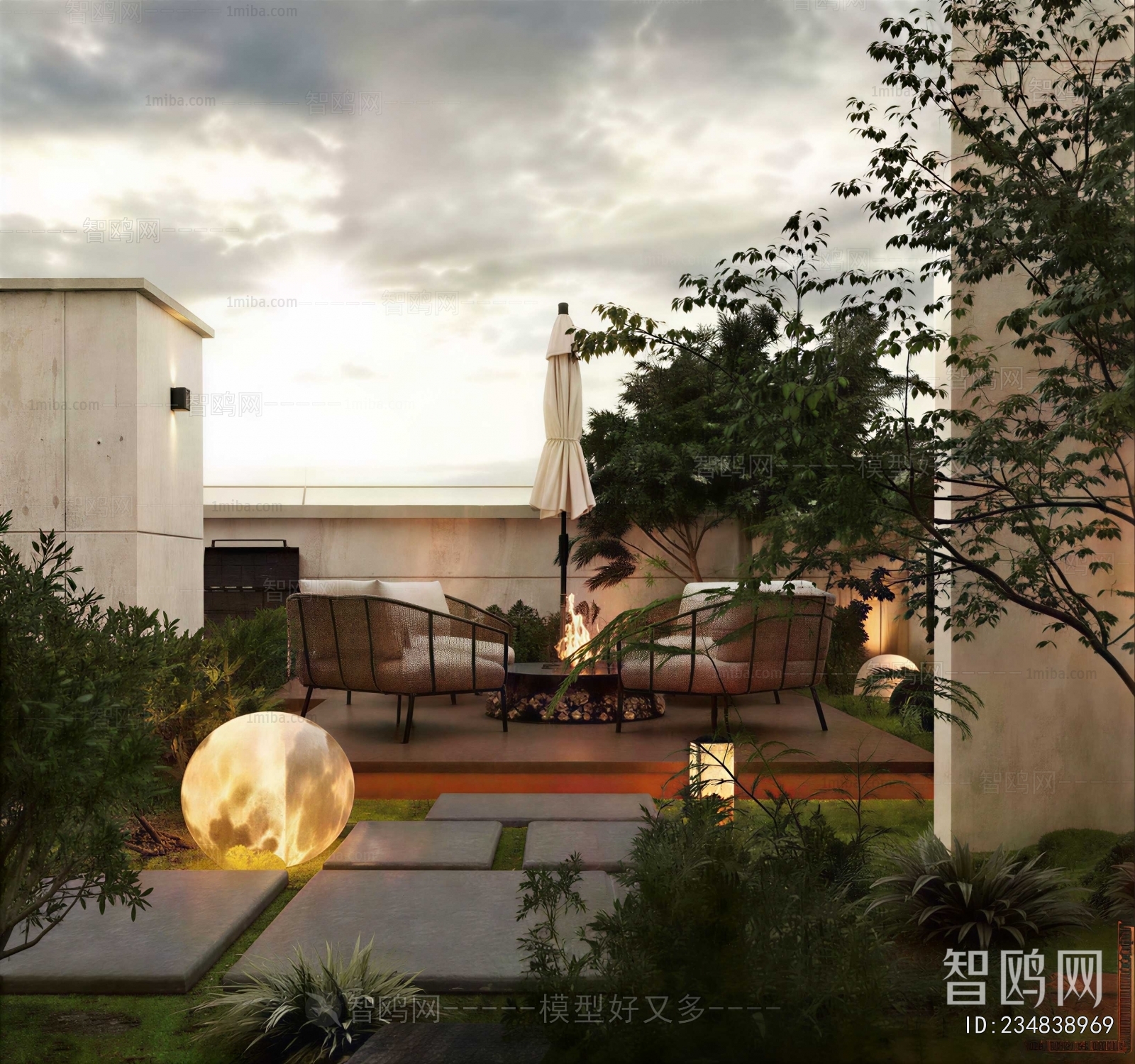 Modern Courtyard/landscape