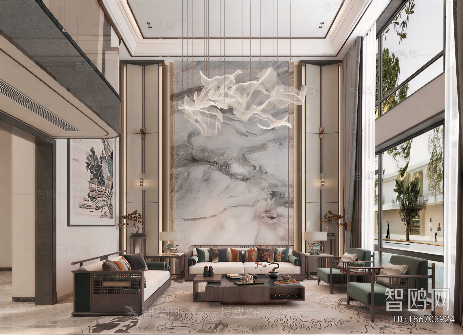 New Chinese Style A Living Room