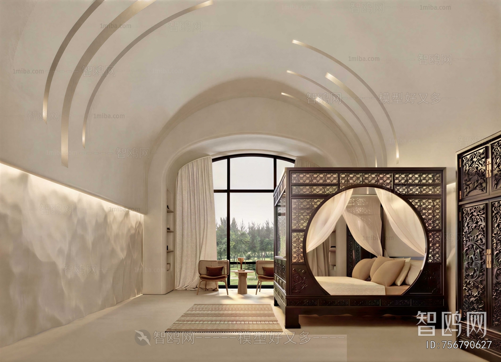 New Chinese Style Bedroom
