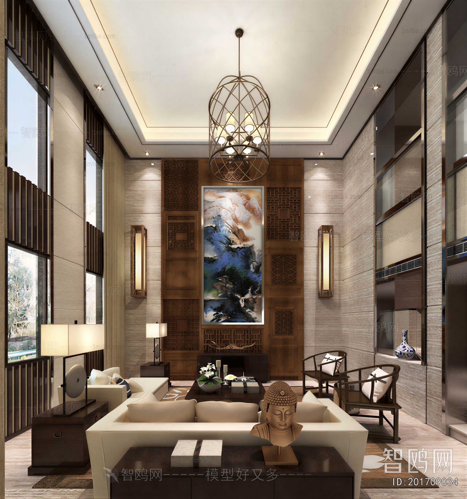 New Chinese Style A Living Room