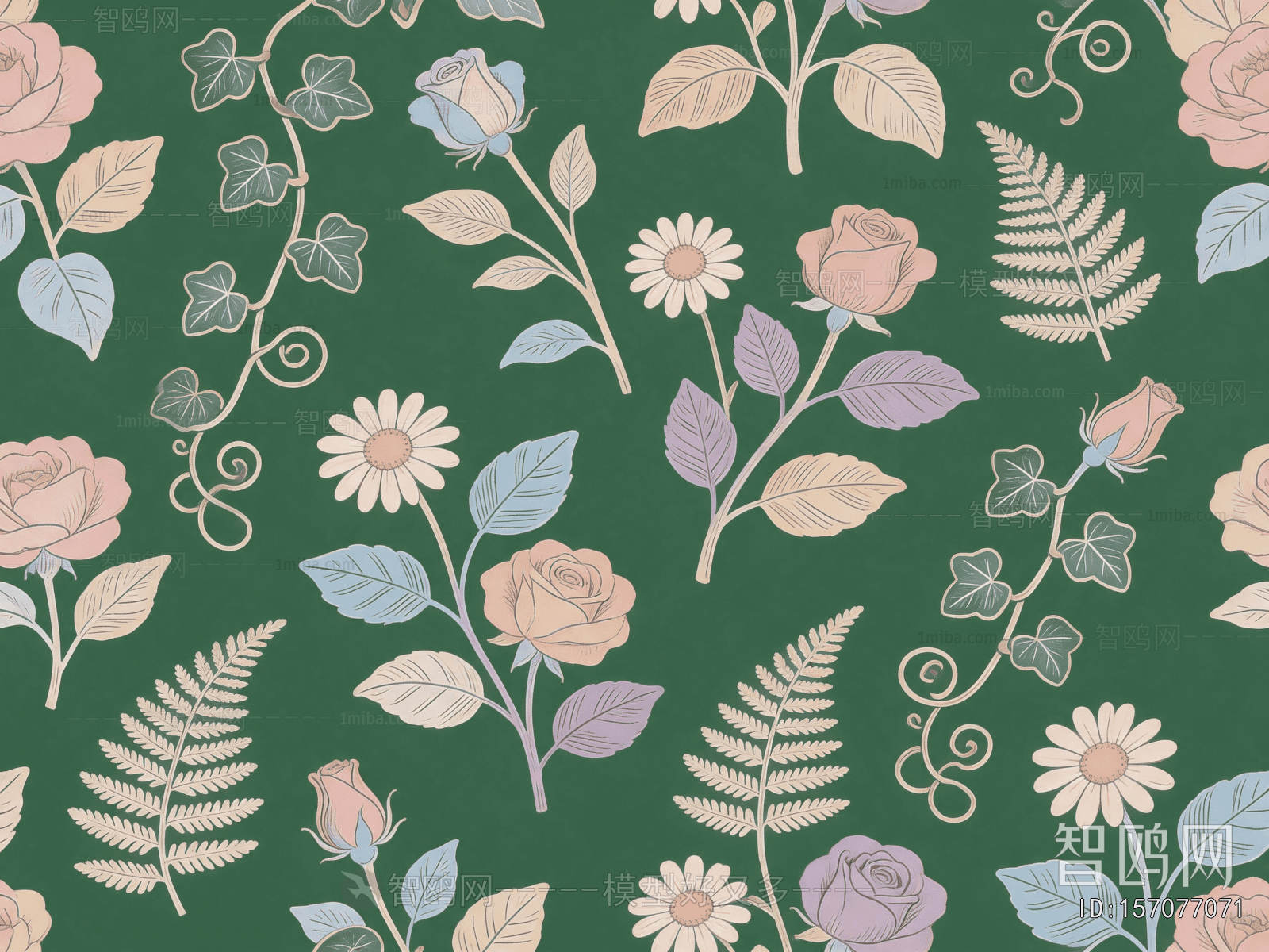 Animal And Plant Pattern Wallpaper