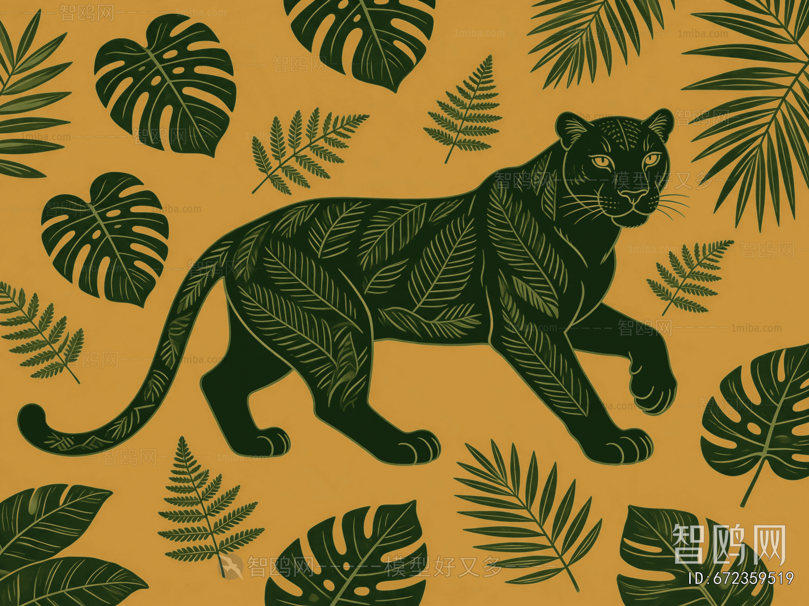 Animal And Plant Pattern Wallpaper