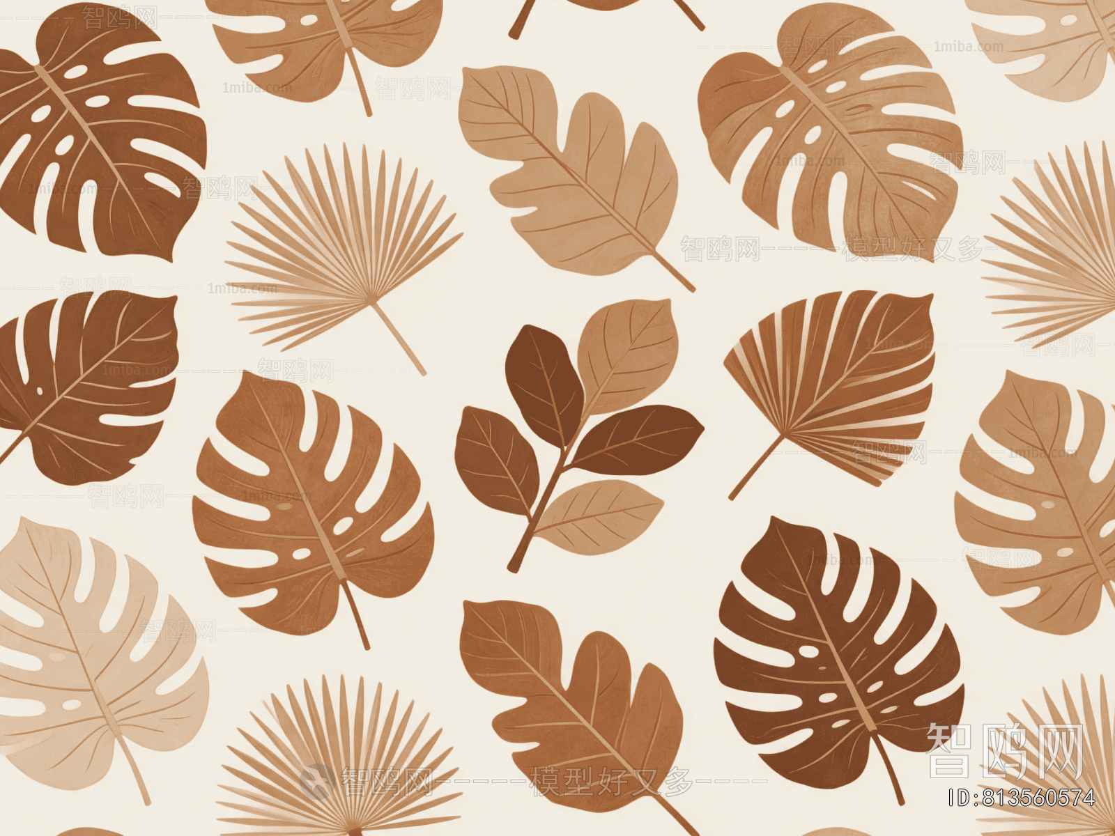 Animal And Plant Pattern Wallpaper