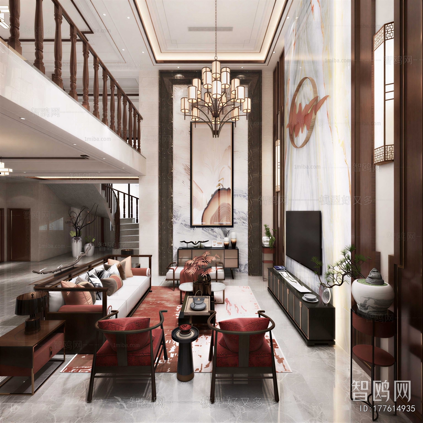 New Chinese Style A Living Room