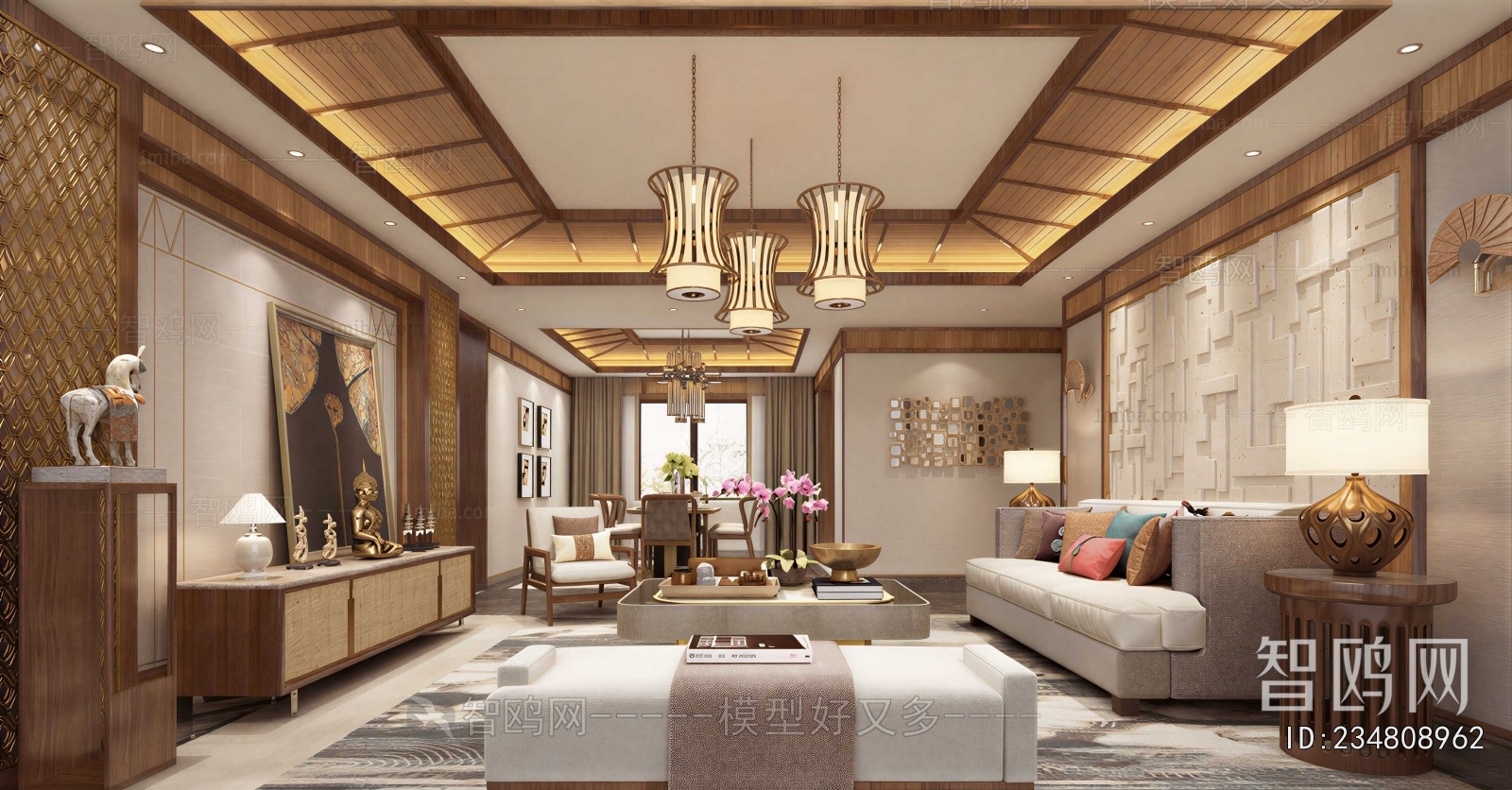 New Chinese Style A Living Room