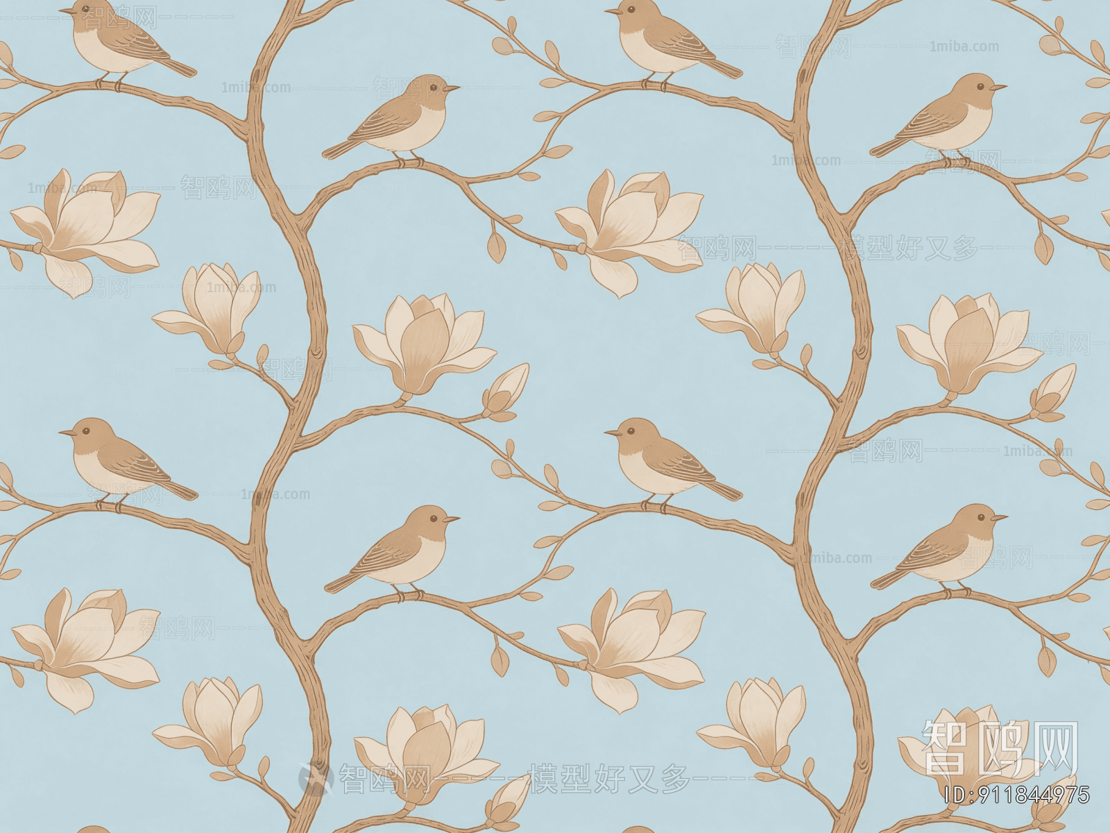 Animal And Plant Pattern Wallpaper