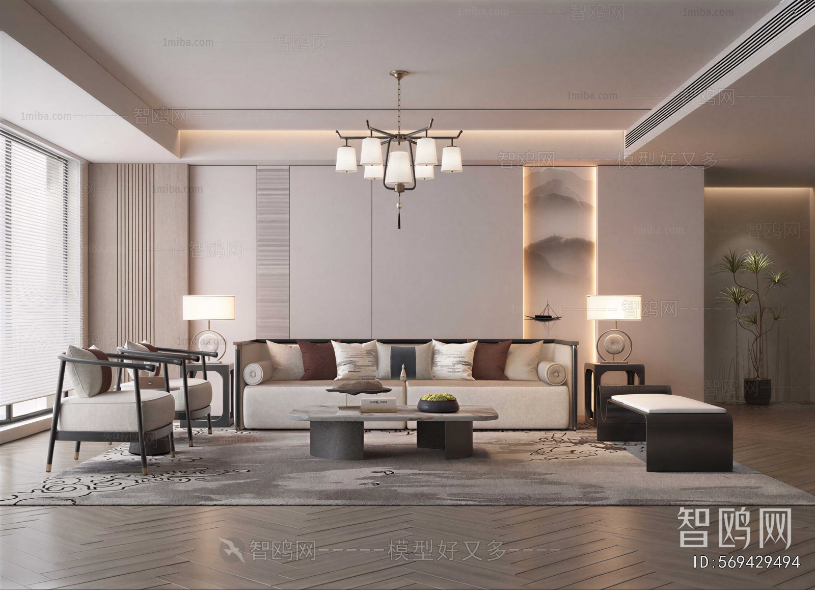 New Chinese Style A Living Room