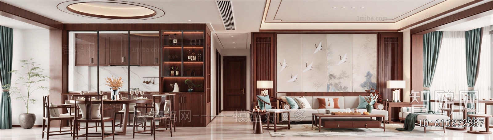 New Chinese Style A Living Room