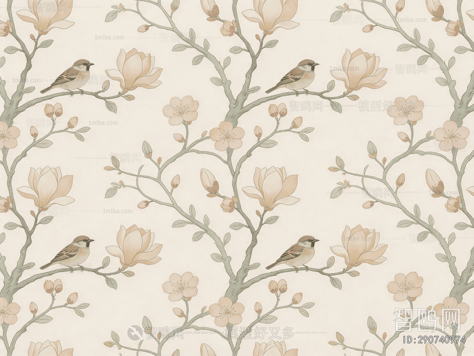 Animal And Plant Pattern Wallpaper