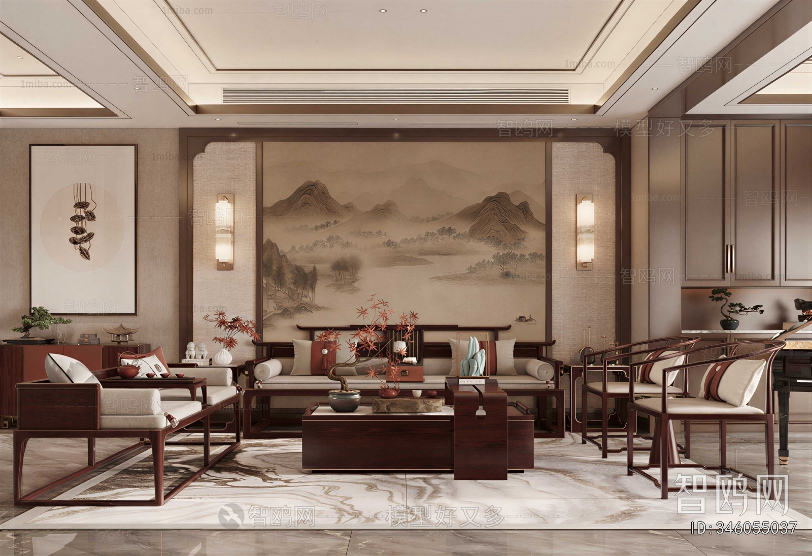 New Chinese Style A Living Room