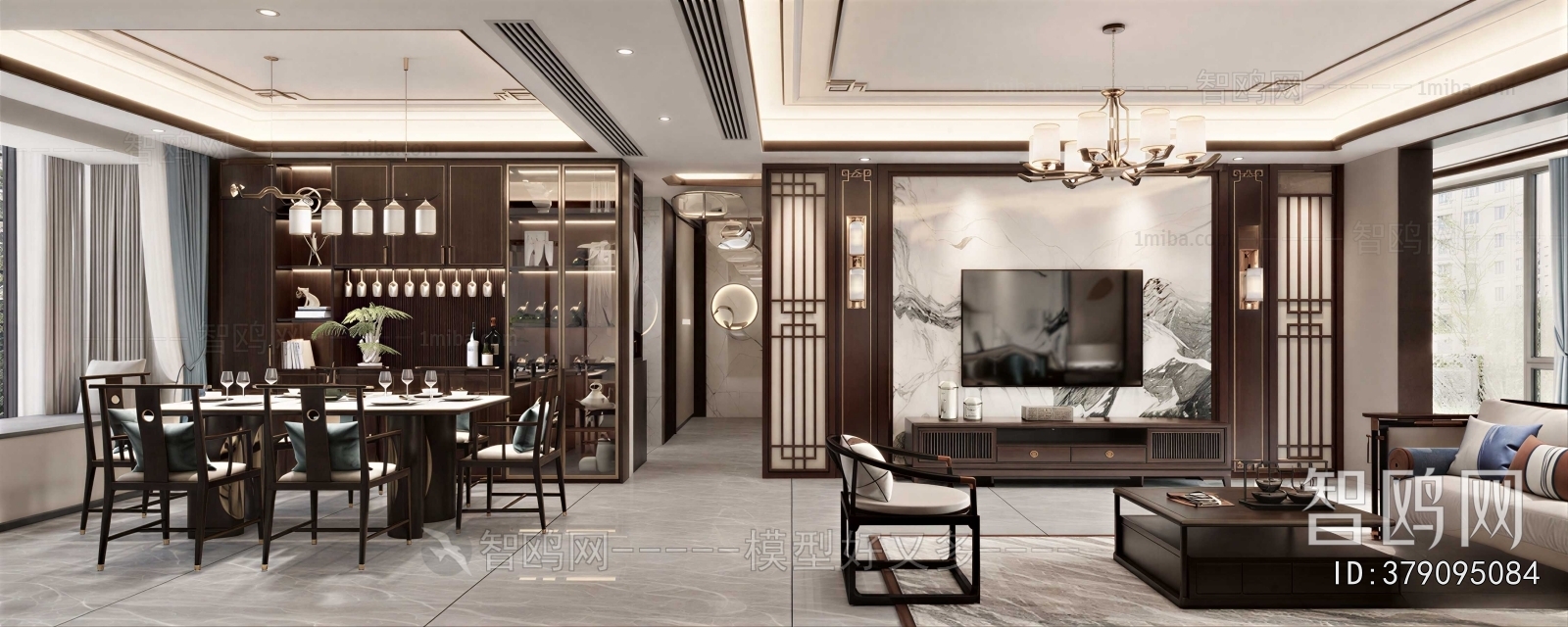 New Chinese Style A Living Room