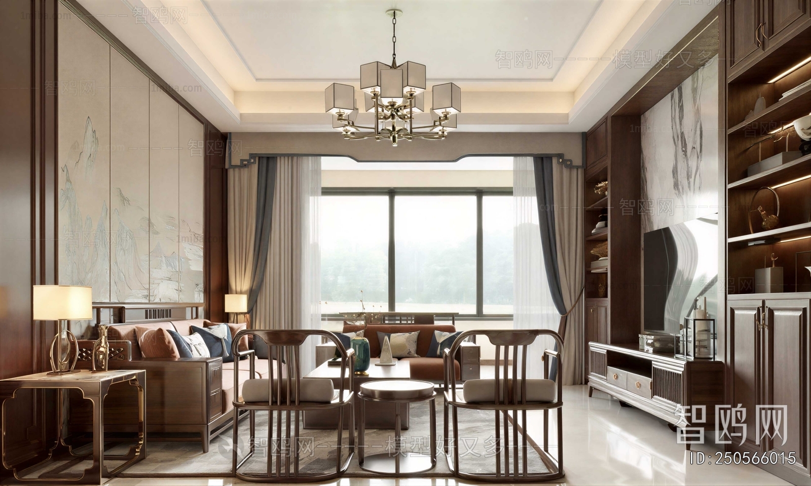 New Chinese Style A Living Room