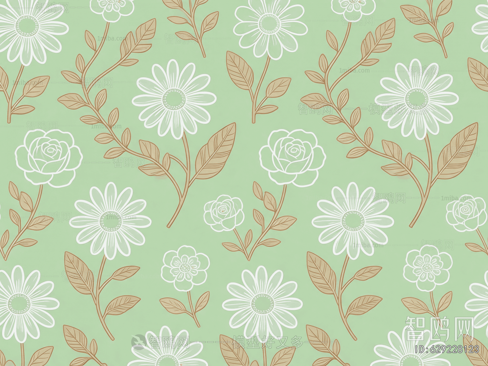 Animal And Plant Pattern Wallpaper