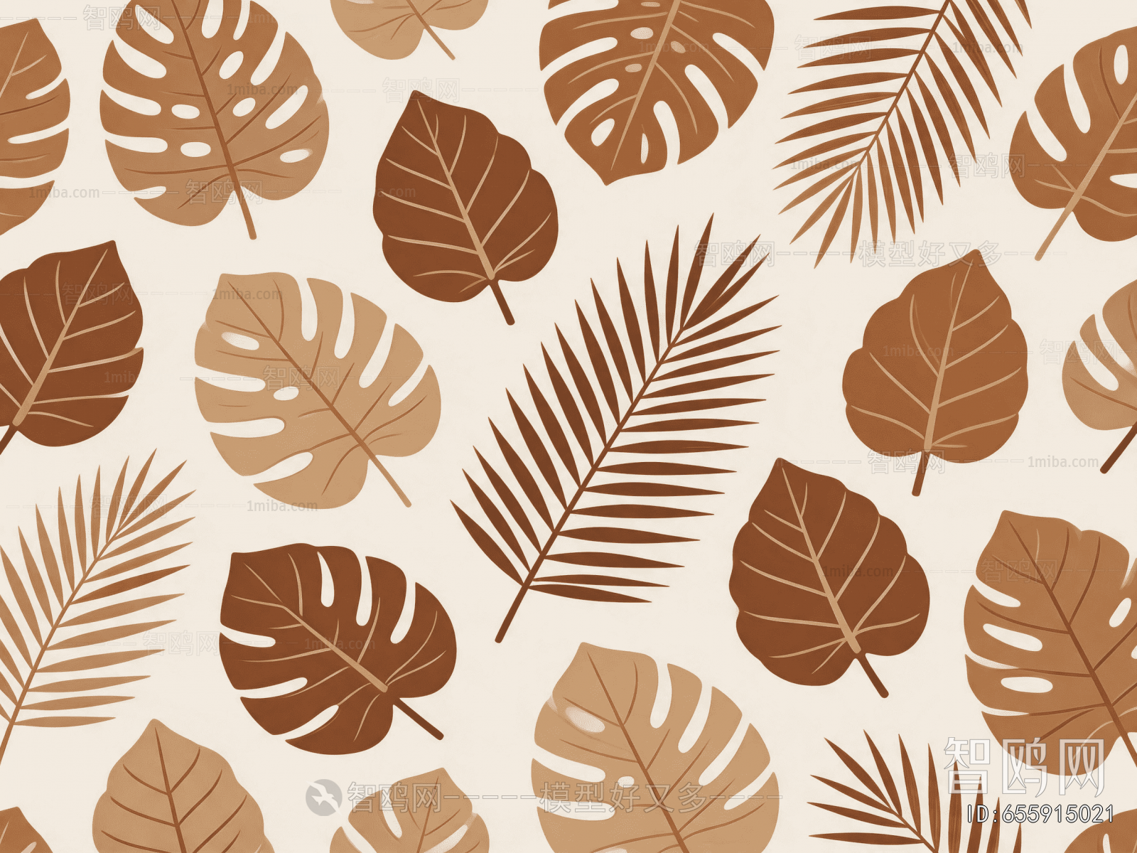 Animal And Plant Pattern Wallpaper
