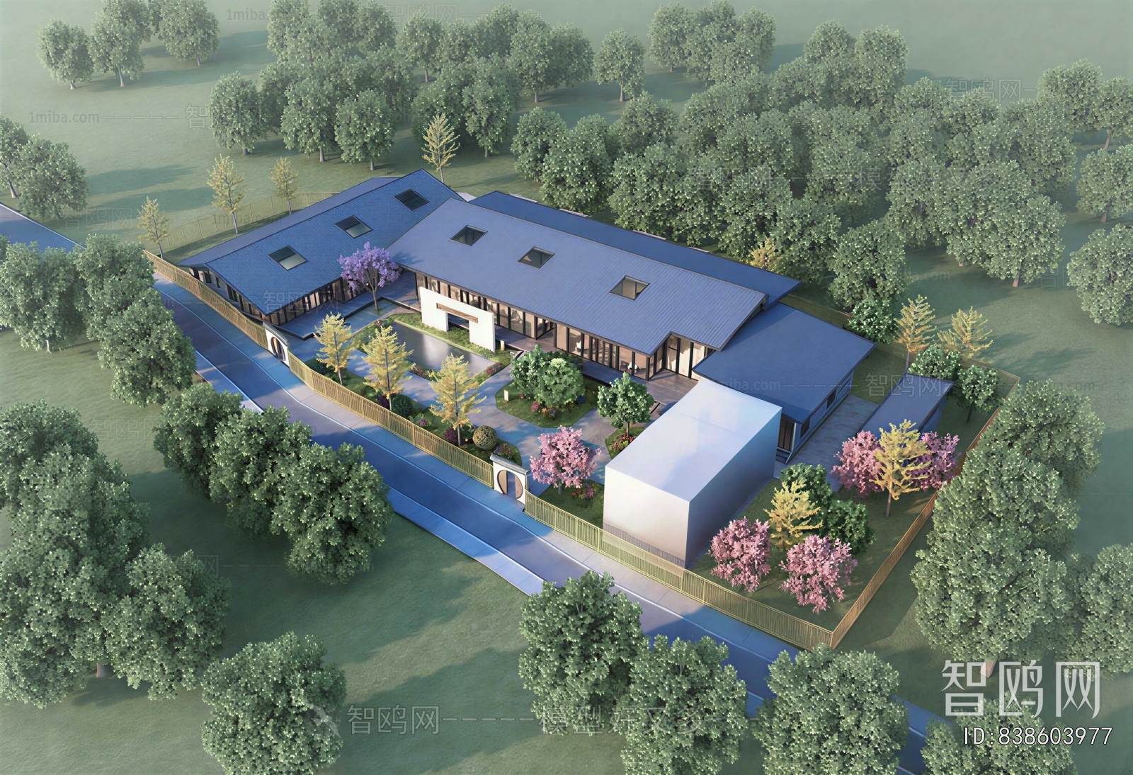 New Chinese Style Architectural Bird's-eye View Planning
