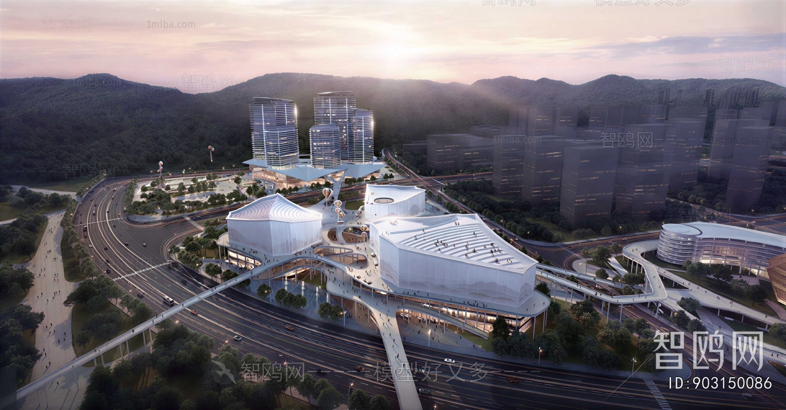 Modern Architectural Bird's-eye View Planning