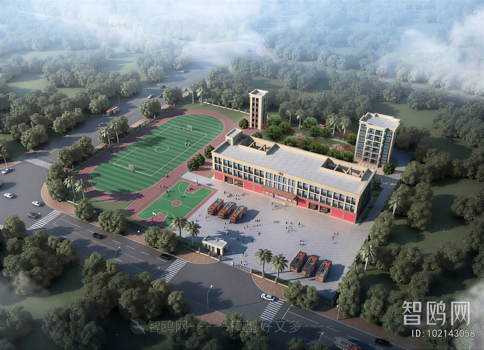 Modern Architectural Bird's-eye View Planning