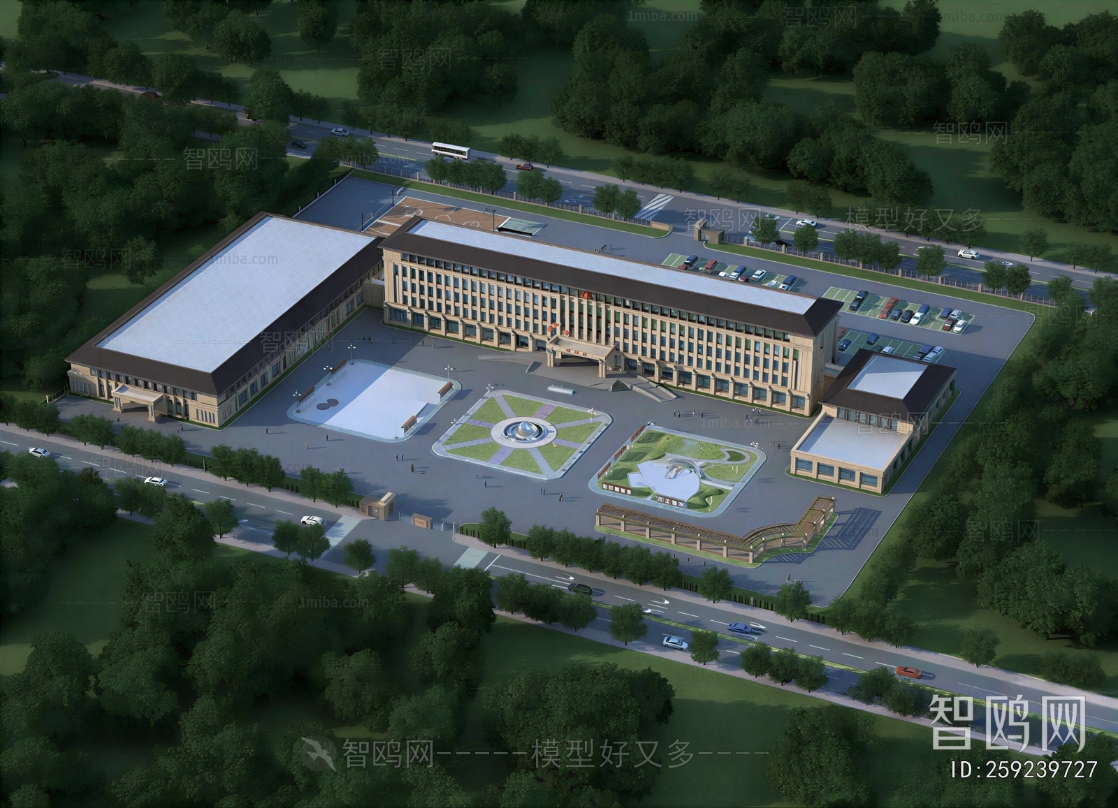 Modern Architectural Bird's-eye View Planning