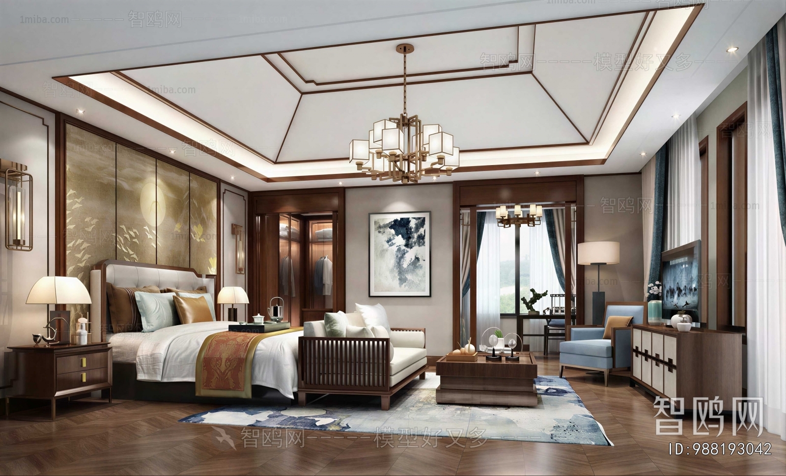 New Chinese Style Bedroom