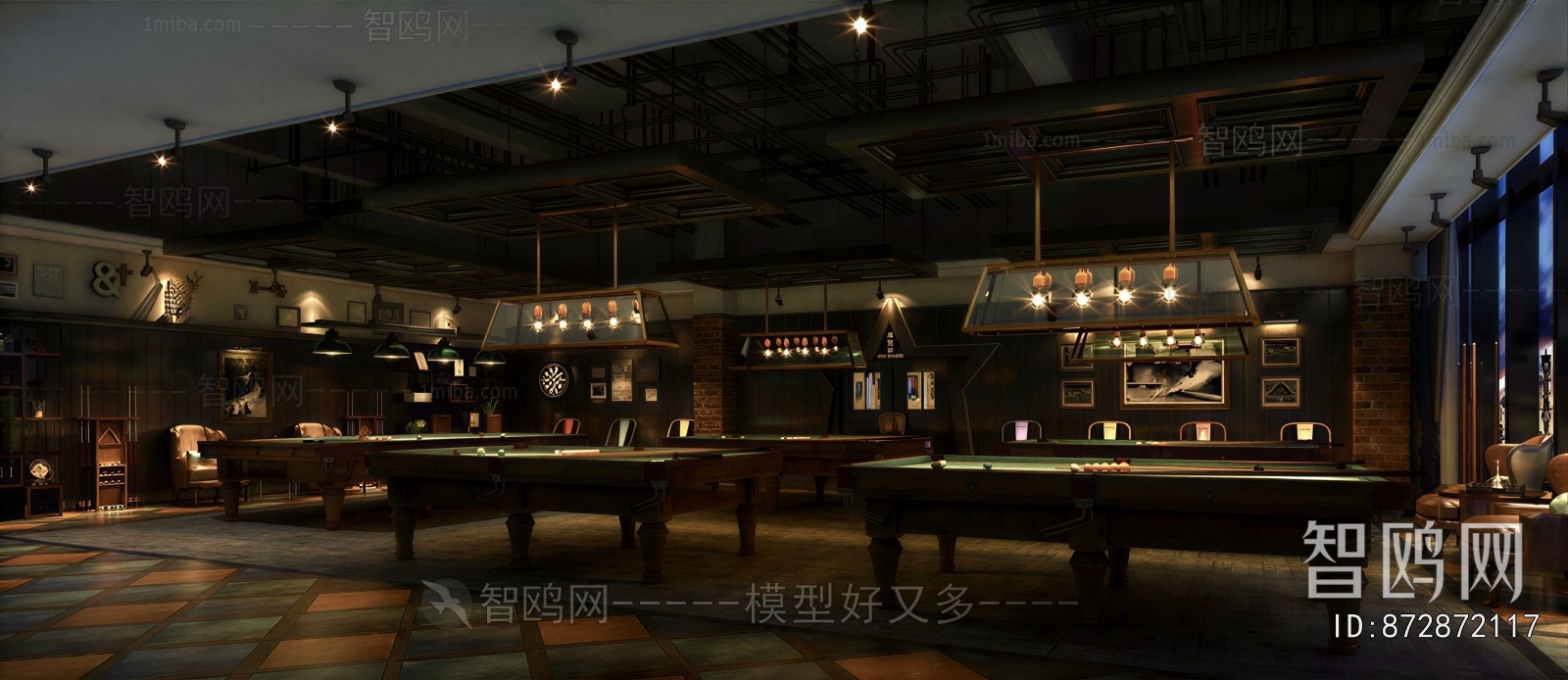 Industrial Style Billiard Room