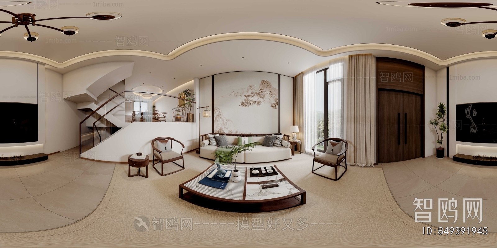New Chinese Style A Living Room