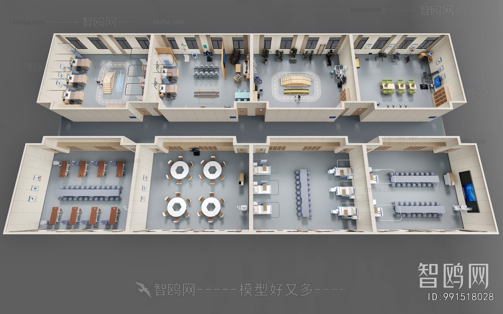 Modern Bird 's-eye View Of Office