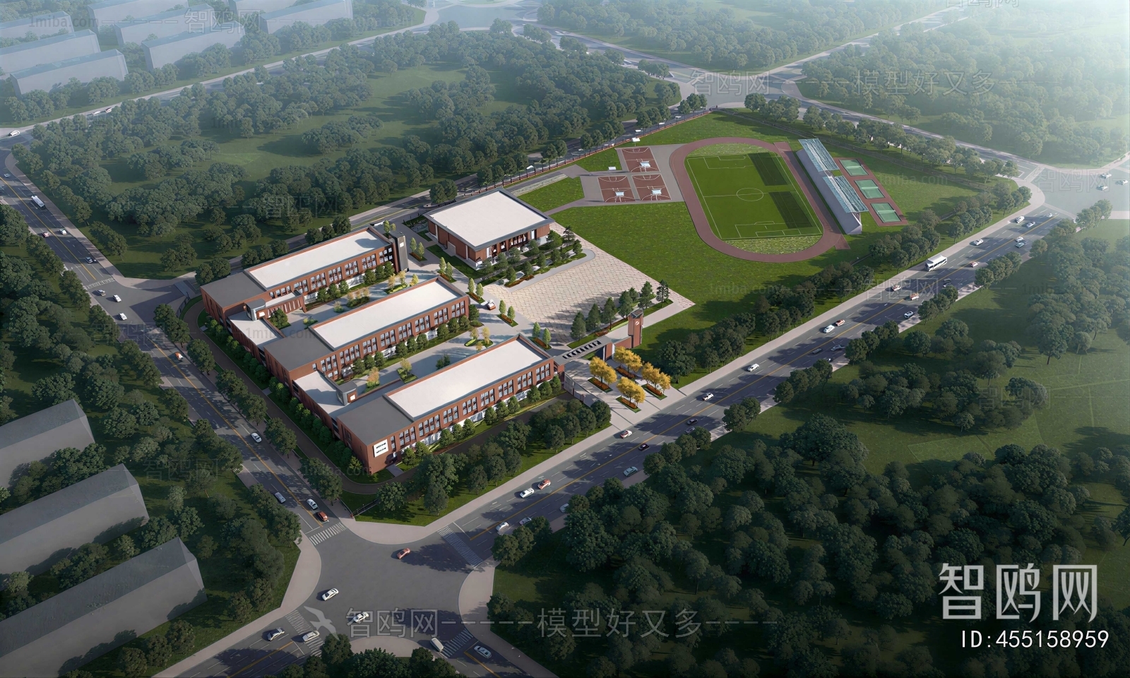 Modern Architectural Bird's-eye View Planning