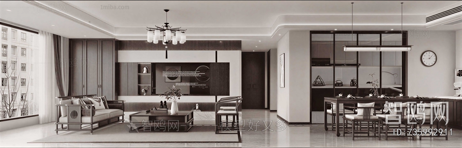 New Chinese Style A Living Room
