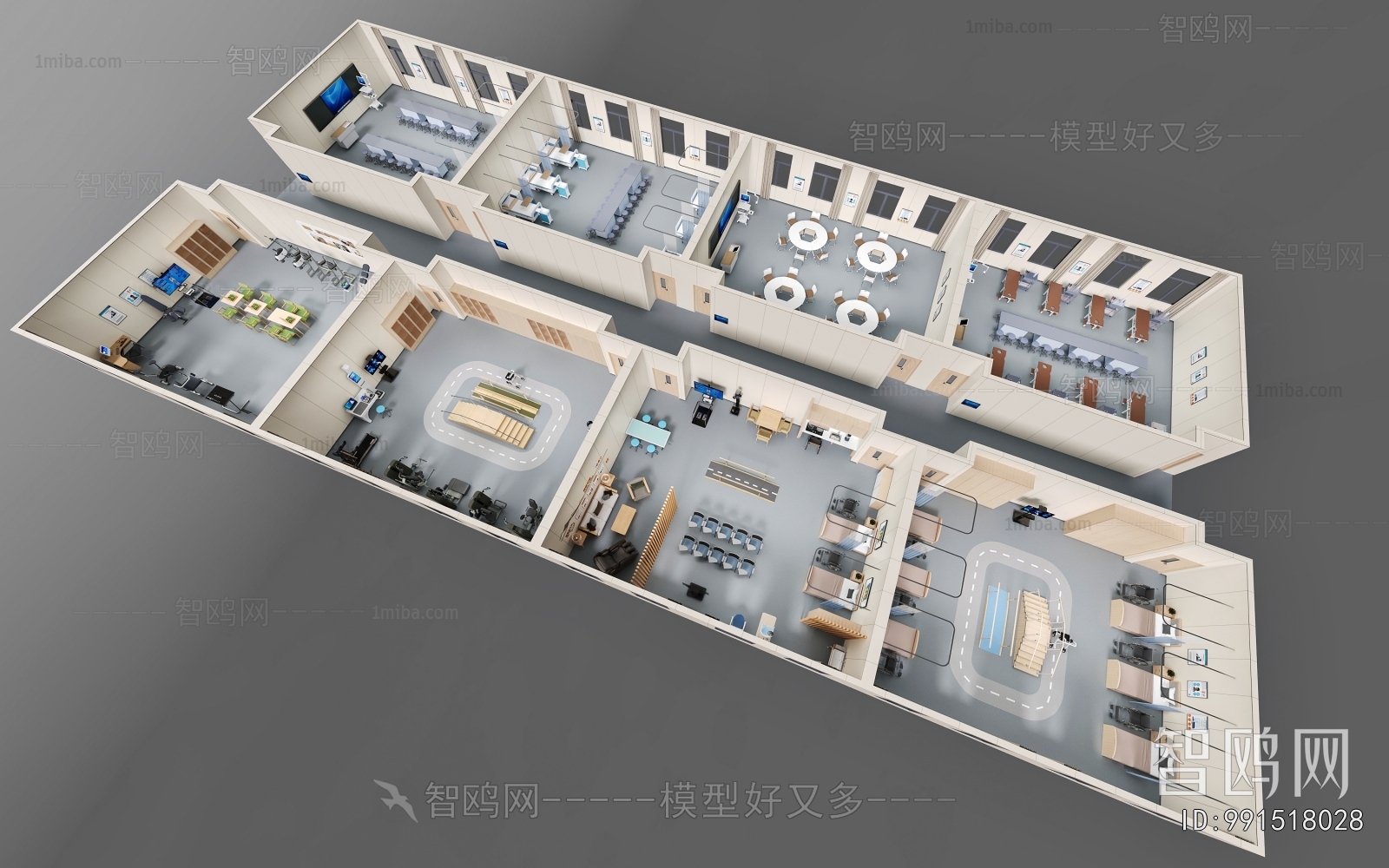 Modern Bird 's-eye View Of Office