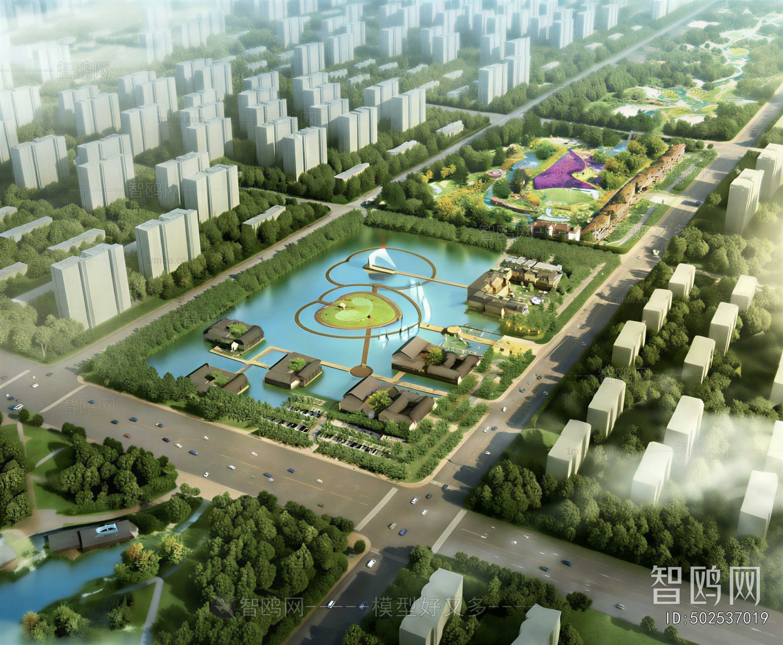 Modern Architectural Bird's-eye View Planning