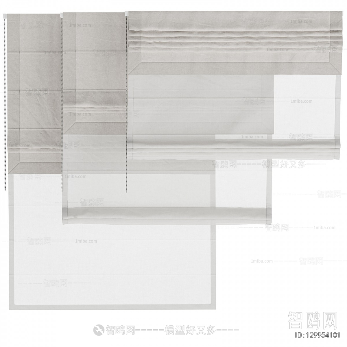New Chinese Style Roman Curtain