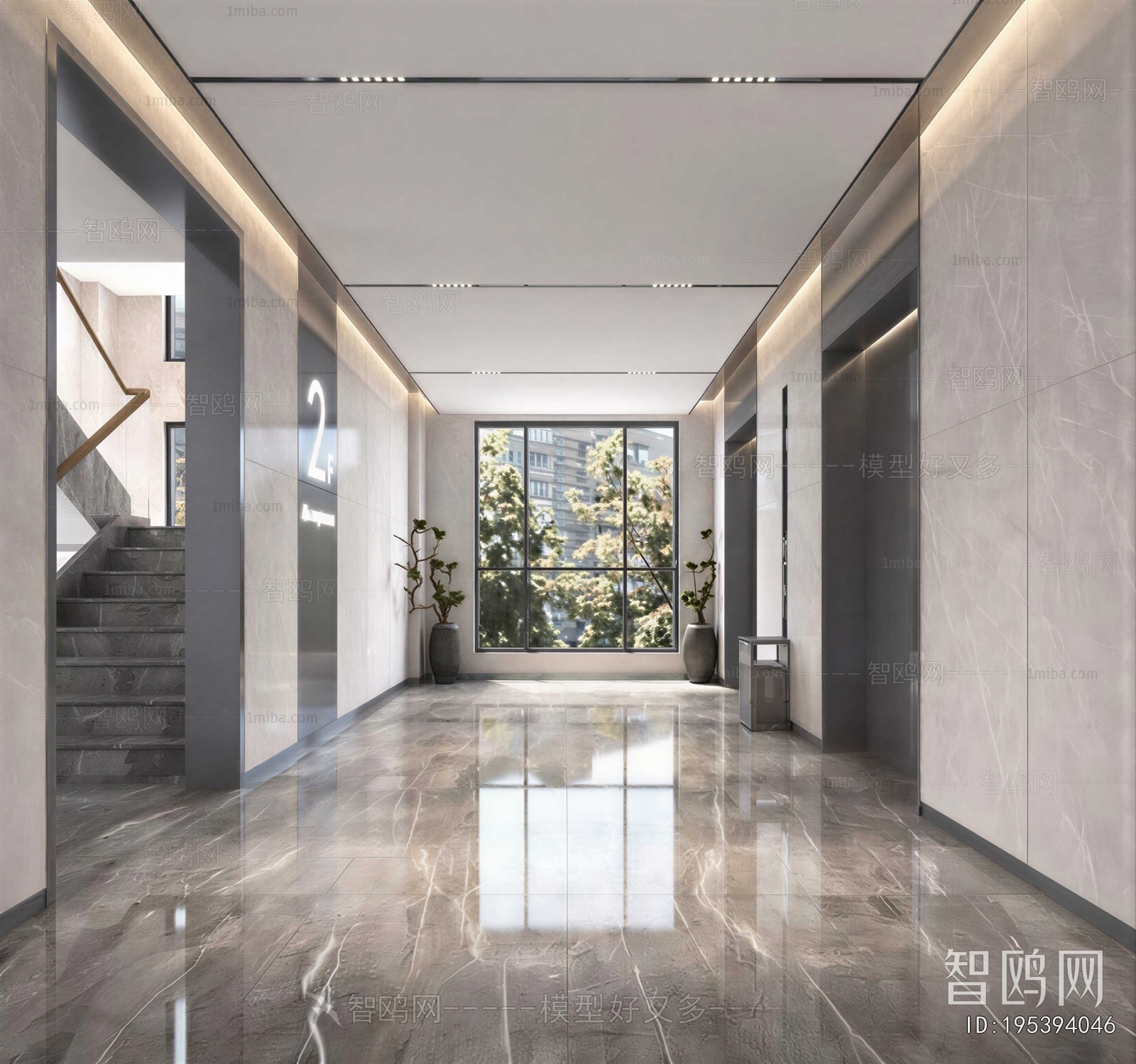 Modern Office Elevator Hall