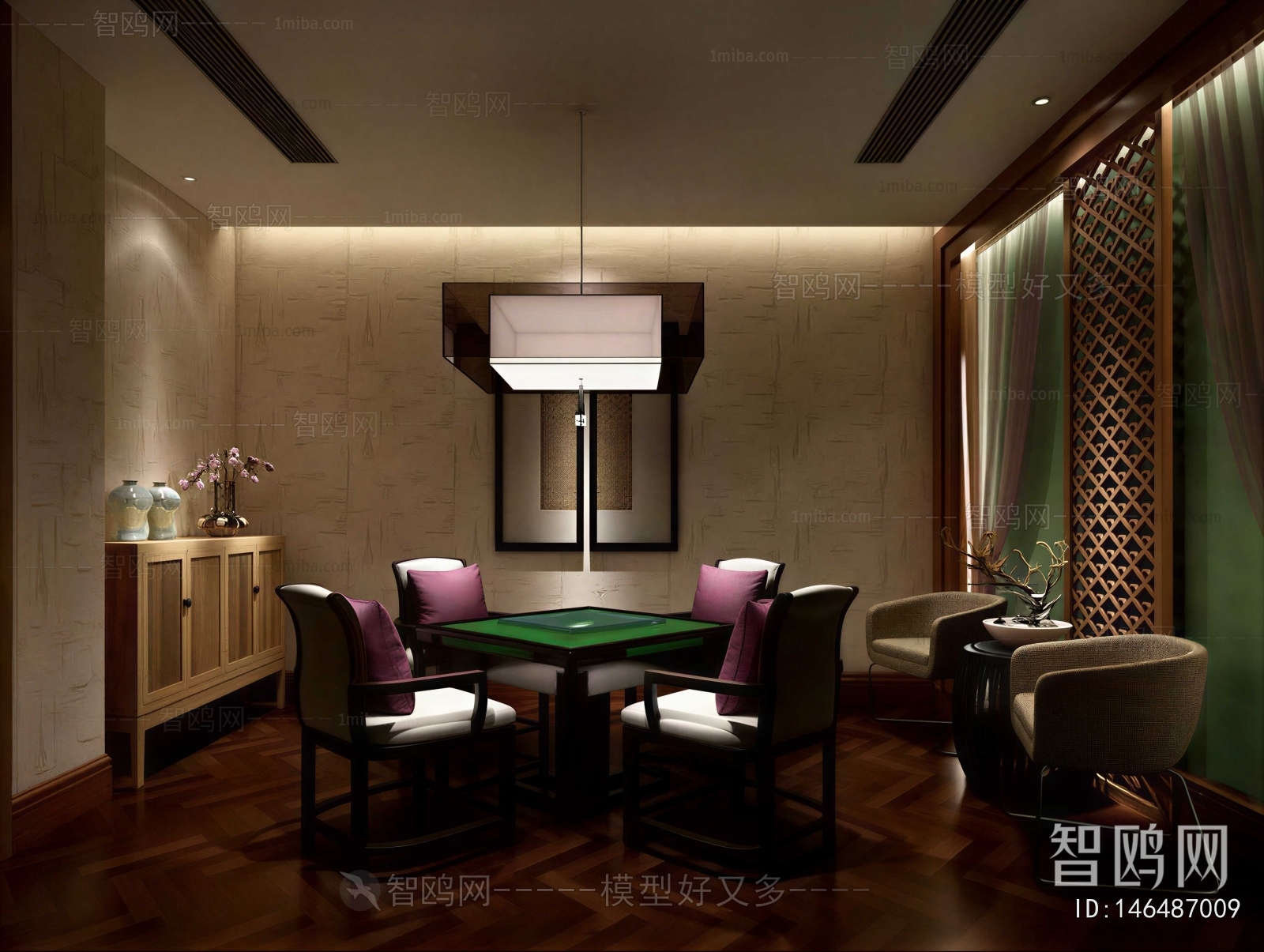 Southeast Asian Style Chess And Card Room