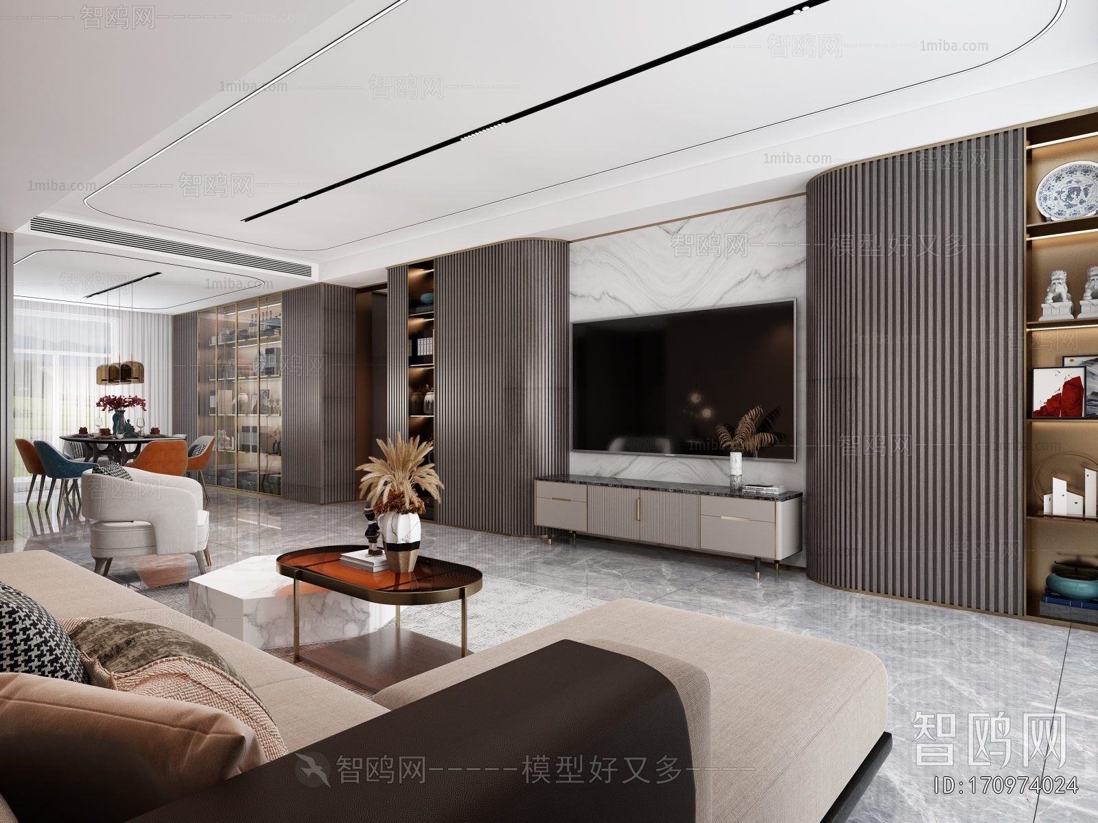 New Chinese Style A Living Room
