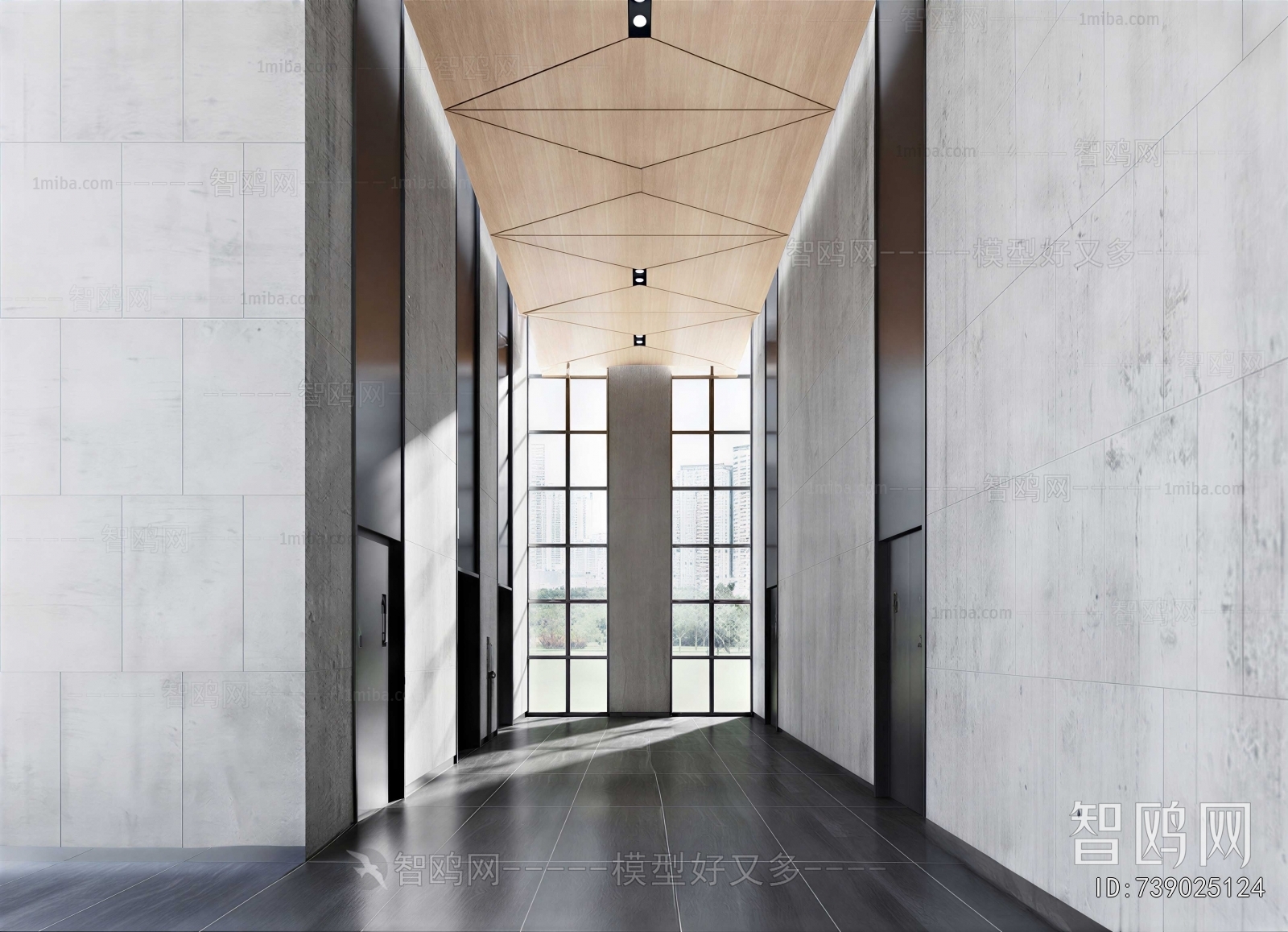 Modern Office Elevator Hall