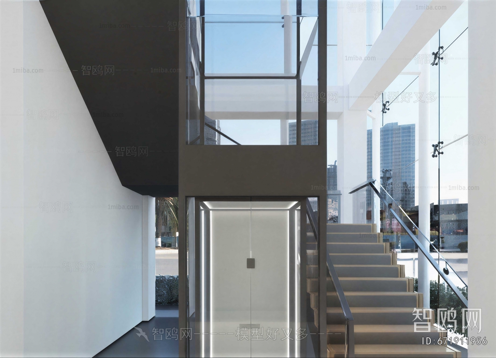 Modern Office Elevator Hall