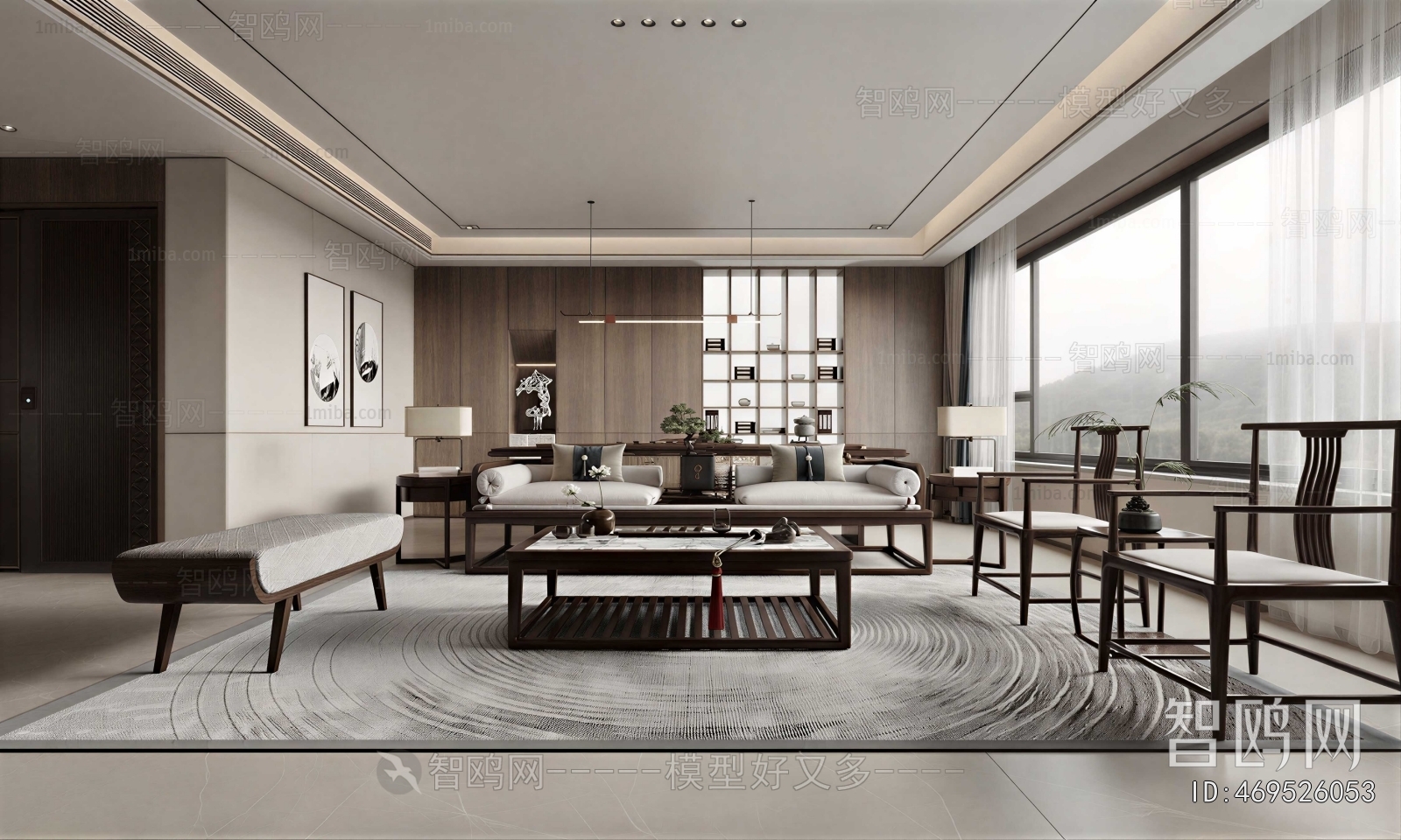 New Chinese Style A Living Room
