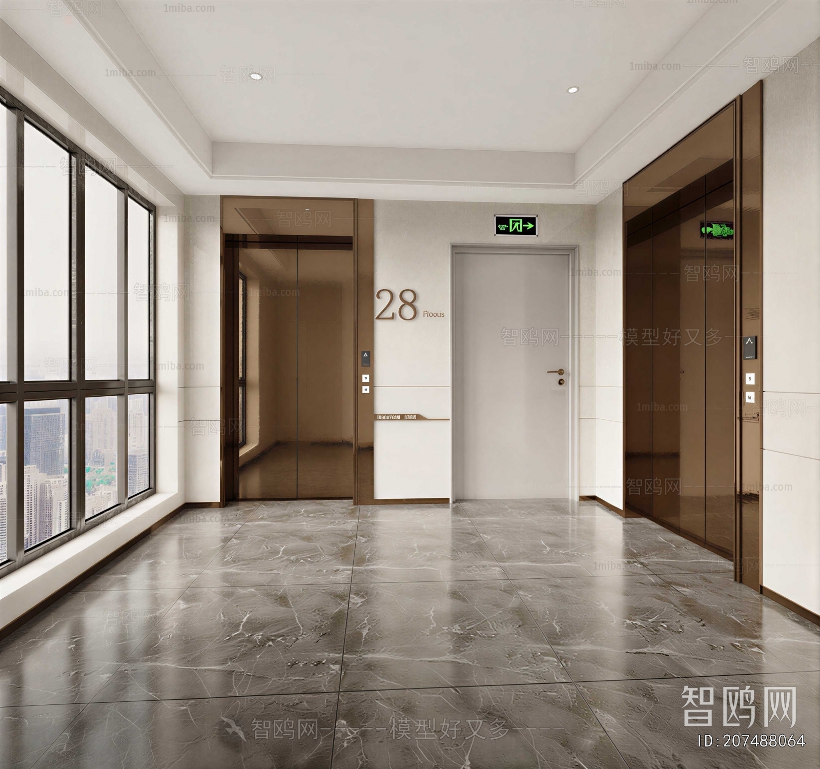Modern Office Elevator Hall