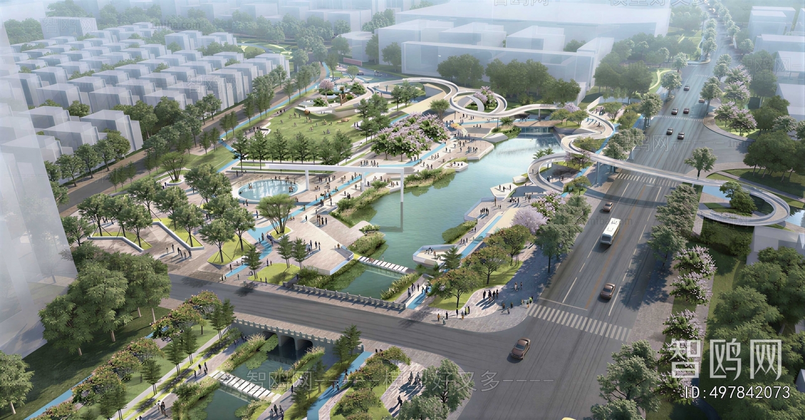 Modern Architectural Bird's-eye View Planning